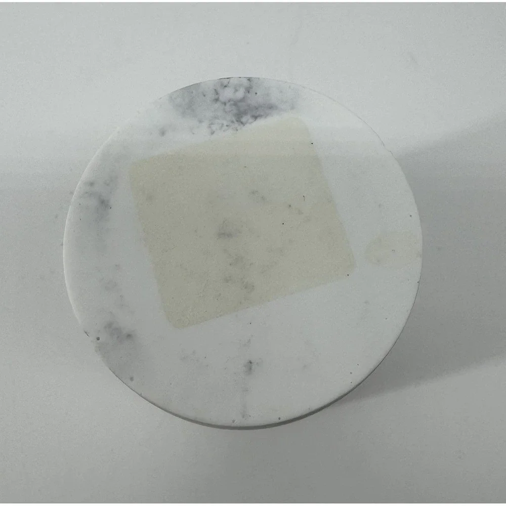 DKNY White Marble Bath Cup Vanity Brush Holder Desk Pencil Organizer Decor